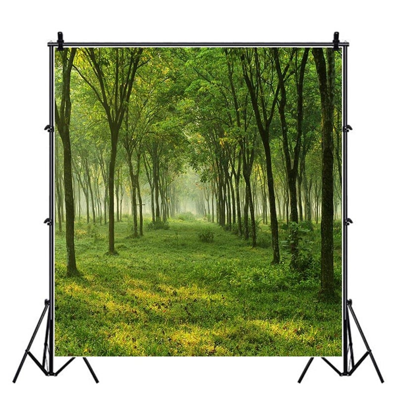 AOFOTO 6x6ft Spring Forest Trees Backdrops for YouTube Videos Nature Country Grass Ground Photography Studio Props Natural Scenery Green Woods Background Girl Boy Adult Art Portrait Photo Shoot Vinyl - Image 3